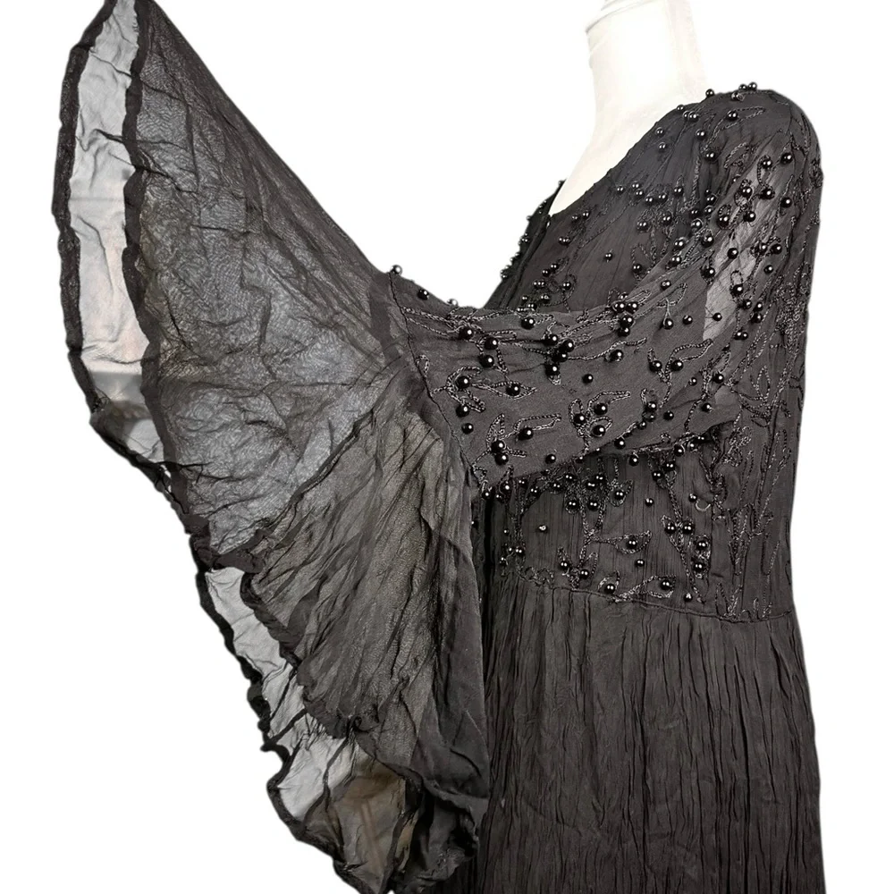 80's Jakelin Maxi Dress S FLAWS Witchy Whimsygoth Goth Fairy Grunge Thrashed - Picture 11 of 16